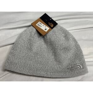 The North Face Light Grey Heather Knit Beanie – One Size